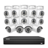 16 Channel 4K PoE Bullet & PT Security Camera System, 8MP Outdoor PoE IP Cameras, Pan & Tilt, ONVIF Supported NVR, Two-Way Audio, Smart Human/Vehicle Detection (4x IP Cameras+10x PT Cameras)